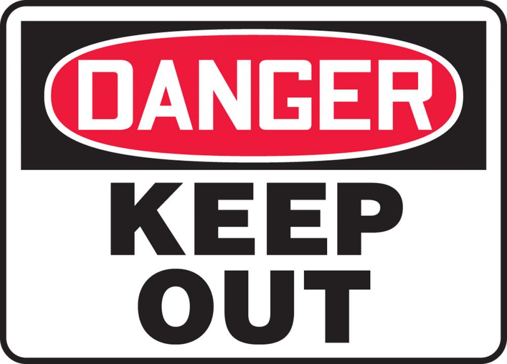 Safety Sign, DANGER KEEP OUT, 7&#34; x 10&#34;, Adhesive Vinyl<span class=' ItemWarning' style='display:block;'>Item is usually in stock, but we&#39;ll be in touch if there&#39;s a problem<br /></span>