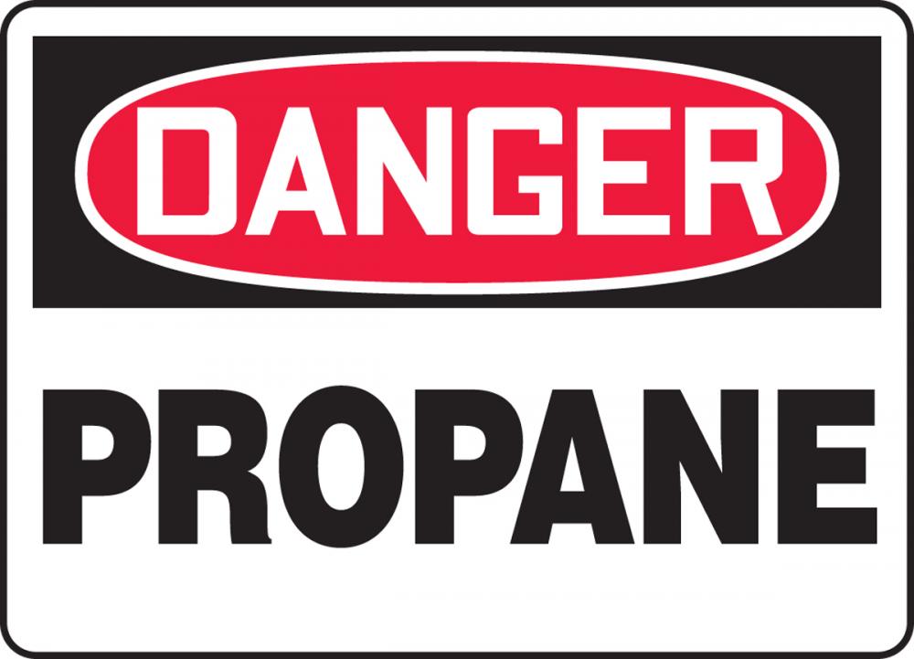Safety Sign, DANGER PROPANE, 7&#34; x 10&#34;, Adhesive Vinyl<span class=' ItemWarning' style='display:block;'>Item is usually in stock, but we&#39;ll be in touch if there&#39;s a problem<br /></span>