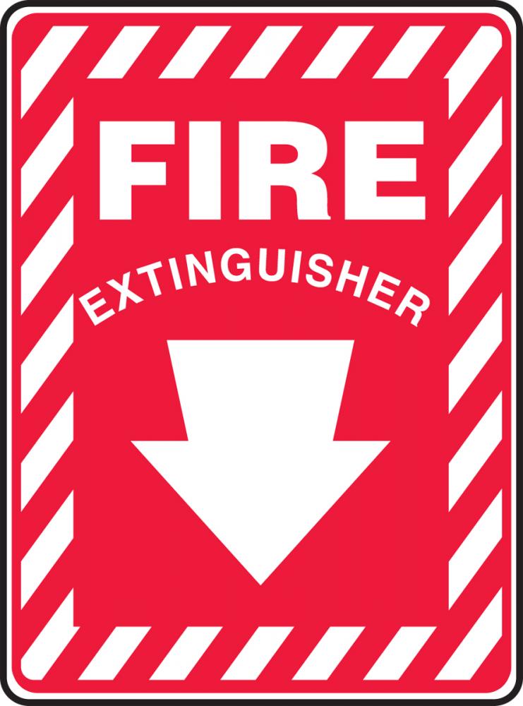 Safety Sign, FIRE EXTINGUISHER, 10&#34; x 7&#34;, Adhesive Vinyl<span class=' ItemWarning' style='display:block;'>Item is usually in stock, but we&#39;ll be in touch if there&#39;s a problem<br /></span>