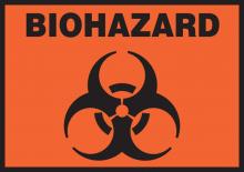 Accuform LBHZ506XVE - Safety Label, BIOHAZARD, 3 1/2" x 5", Dura-Vinylâ„¢