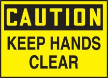 Accuform LEQM780XVE - Safety Label, CAUTION KEEP HANDS CLEAR, 3 1/2" x 5", Dura-Vinylâ„¢
