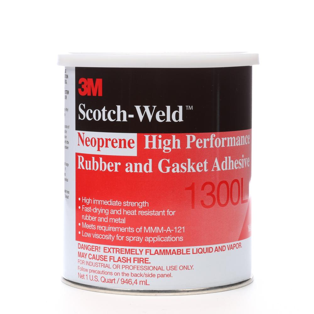 3M™ Neoprene High Performance Rubber and Gasket Adhesive, 1300L-1QT, yellow, 1 qt (0.95 L)<span class=' ItemWarning' style='display:block;'>Item is usually in stock, but we&#39;ll be in touch if there&#39;s a problem<br /></span>