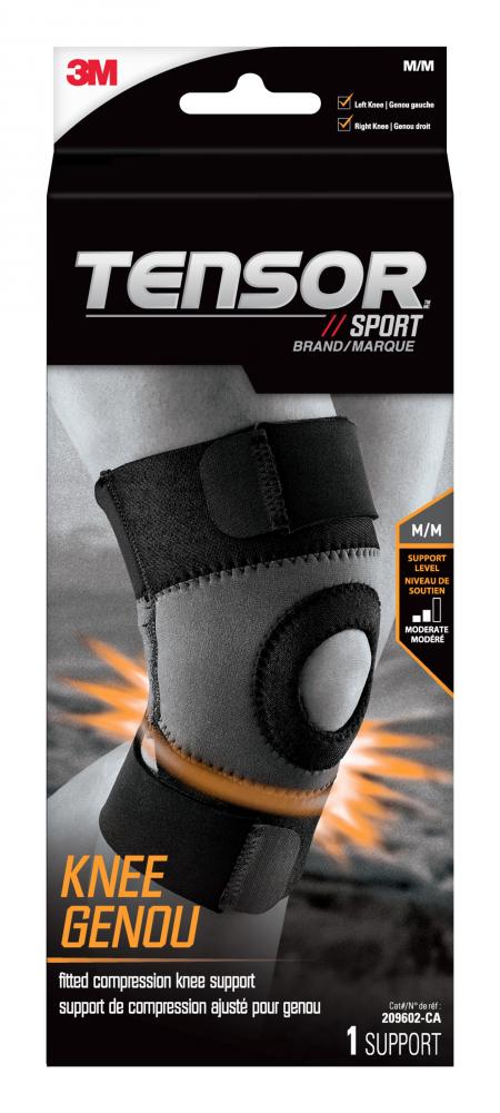Tensor Sport™ Fitted Compression Knee Support, Medium, Black/Grey<span class=' ItemWarning' style='display:block;'>Item is usually in stock, but we&#39;ll be in touch if there&#39;s a problem<br /></span>