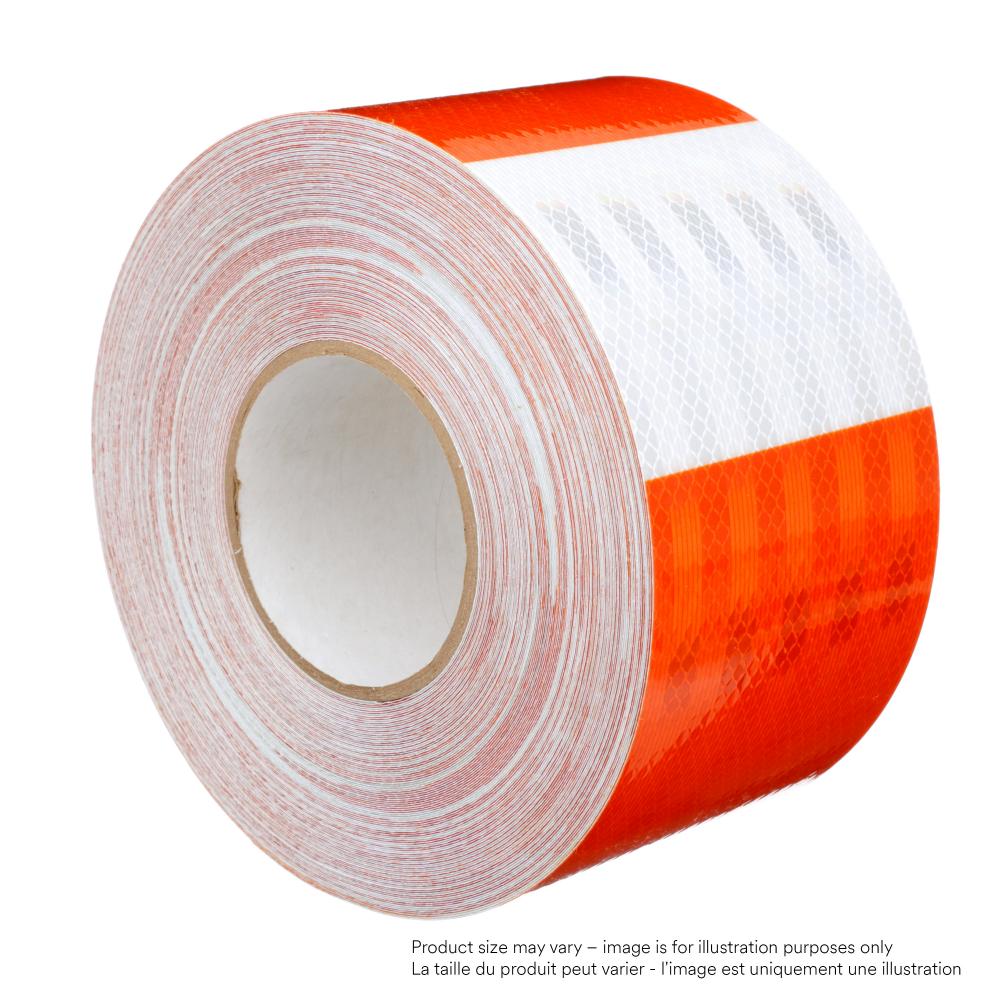 3M™ High Intensity Prismatic Grade Barricade Sheeting, 382 VHIP, white/orange, 12 in x 50 yd<span class=' ItemWarning' style='display:block;'>Item is usually in stock, but we&#39;ll be in touch if there&#39;s a problem<br /></span>