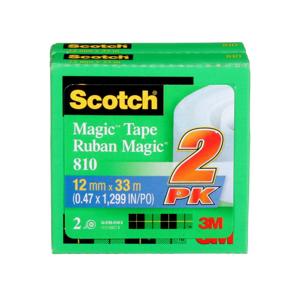 Scotch® Magic™ Tape, 810-212-C, 3/4 in x 36 yd (12.7 mm x 33 m), boxed, 2 per pack<span class=' ItemWarning' style='display:block;'>Item is usually in stock, but we&#39;ll be in touch if there&#39;s a problem<br /></span>