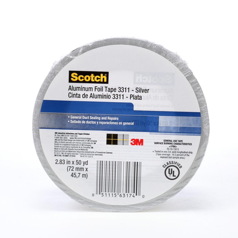 Scotch® Aluminum Foil Tape, 3311<span class=' ItemWarning' style='display:block;'>Item is usually in stock, but we&#39;ll be in touch if there&#39;s a problem<br /></span>