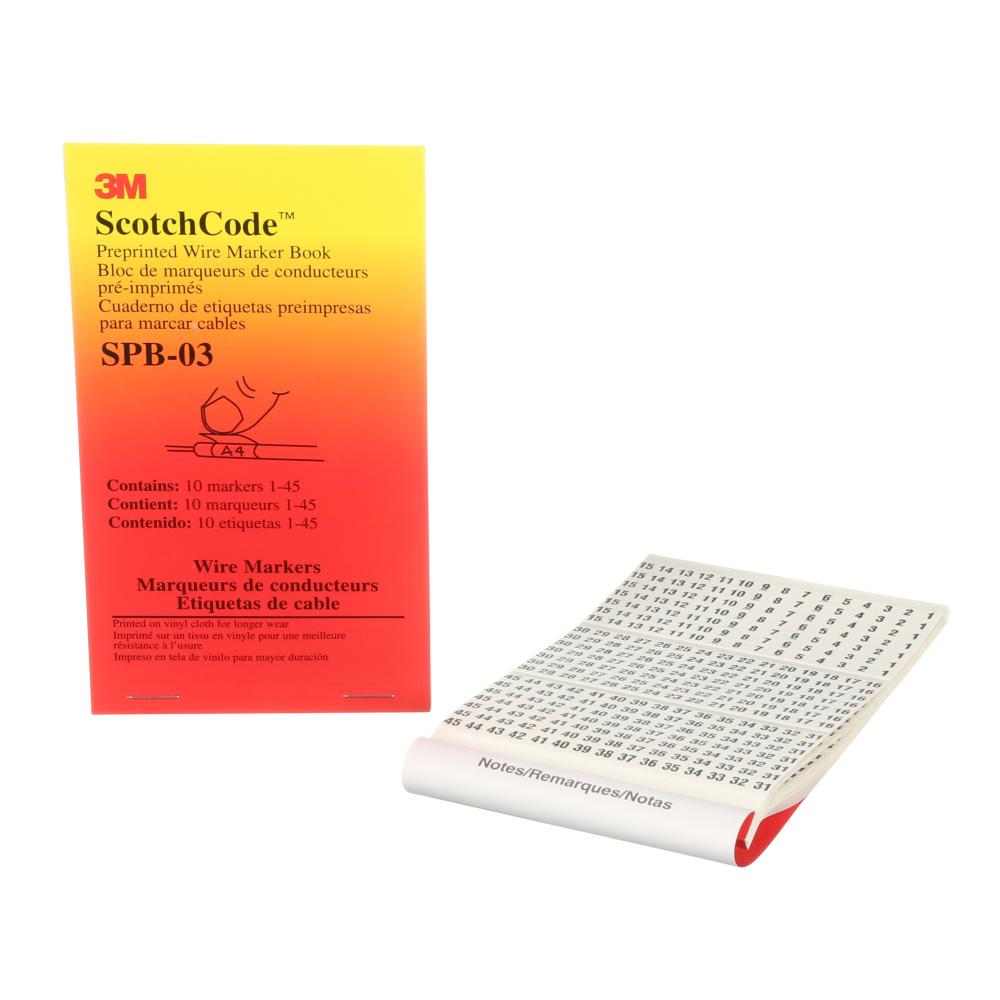 3M™ ScotchCode™ Pre-Printed Wire Marker Book, SPB-03, number 1 - 45<span class=' ItemWarning' style='display:block;'>Item is usually in stock, but we&#39;ll be in touch if there&#39;s a problem<br /></span>