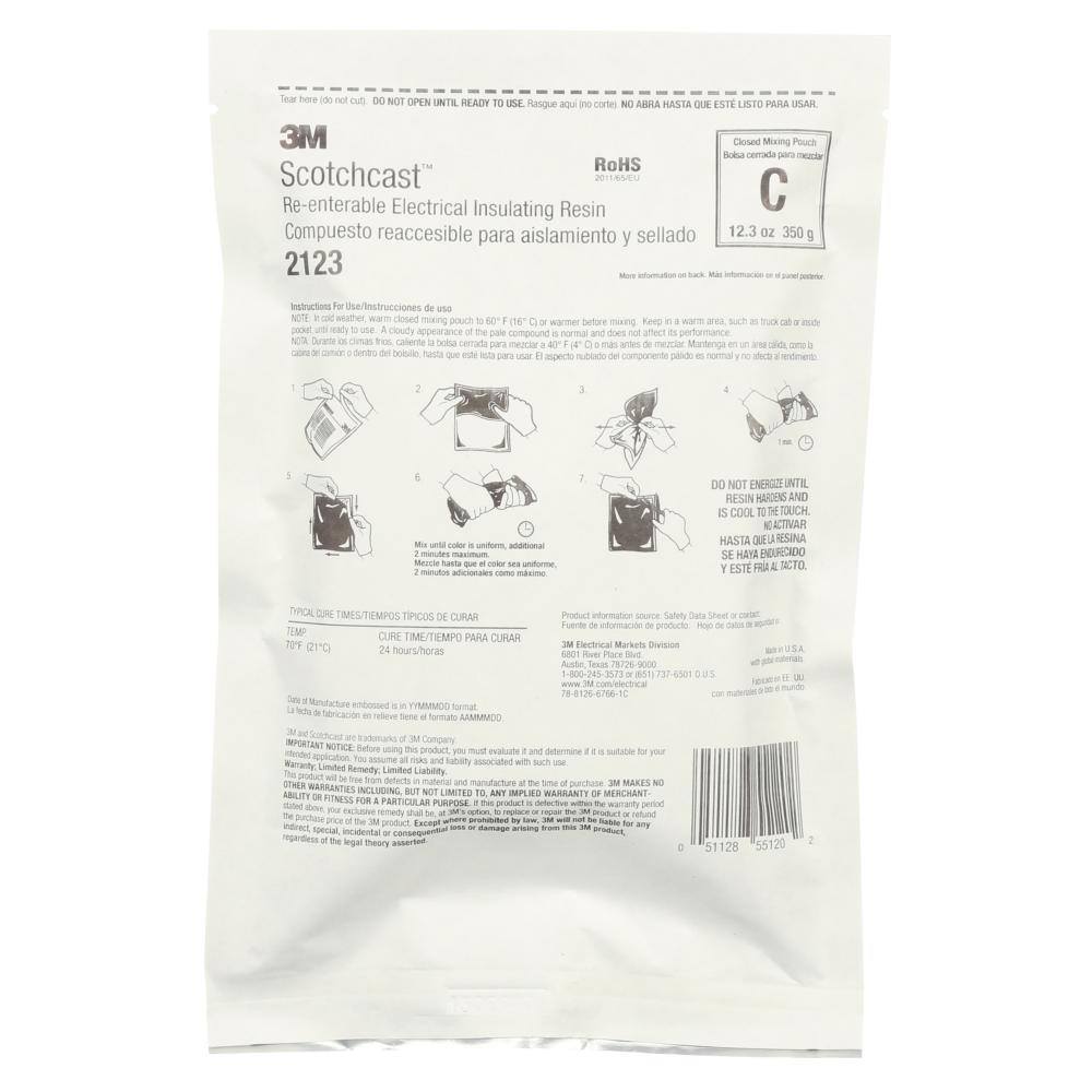 3M™ Scotchcast™ Reenterable Electrical Insulating Resin 2123C, 12.3 oz (350 g)<span class=' ItemWarning' style='display:block;'>Item is usually in stock, but we&#39;ll be in touch if there&#39;s a problem<br /></span>