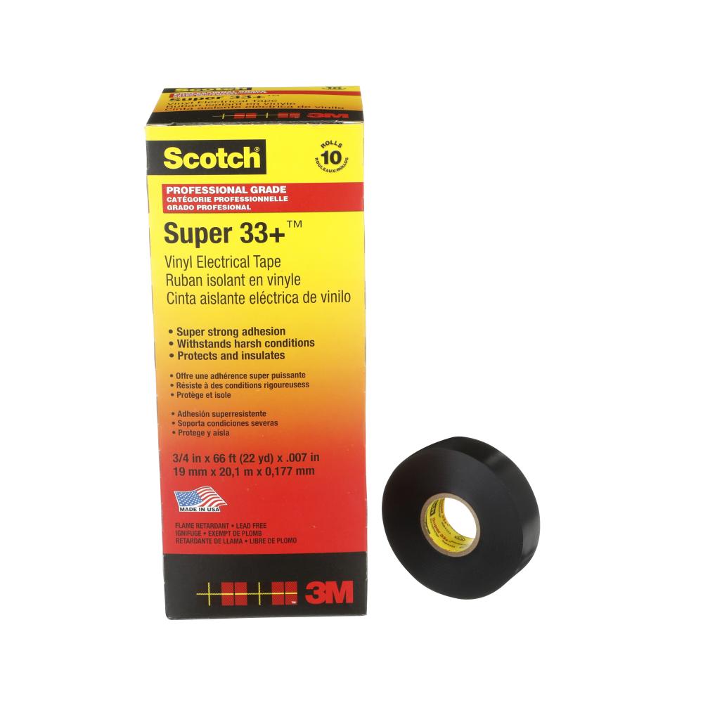 Scotch® Vinyl Electrical Tape Super 33+<span class=' ItemWarning' style='display:block;'>Item is usually in stock, but we&#39;ll be in touch if there&#39;s a problem<br /></span>