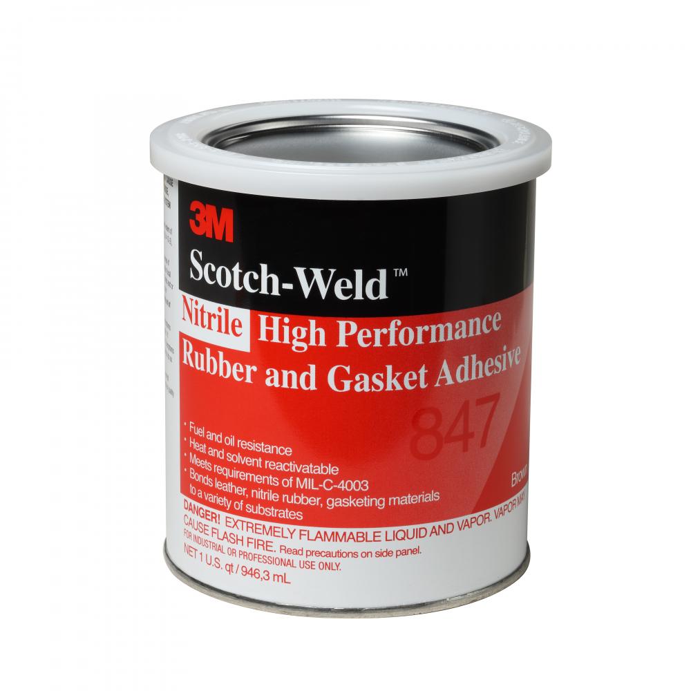 3M™ Scotch-Weld™ Nitrile High Performance Rubber And Gasket Adhesive, 847, brown, 1 qt (0.94 L)<span class=' ItemWarning' style='display:block;'>Item is usually in stock, but we&#39;ll be in touch if there&#39;s a problem<br /></span>