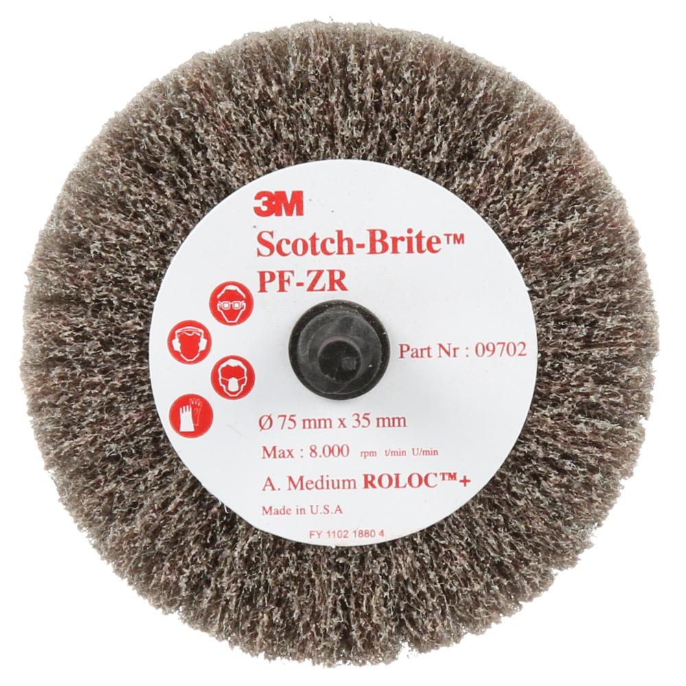 Scotch-Brite™ Roloc™ Cut and Polish Flap Brush, PF-ZR, MED, 3 in x 1-1/2 in (7.62 cm x 3.81 cm)<span class=' ItemWarning' style='display:block;'>Item is usually in stock, but we&#39;ll be in touch if there&#39;s a problem<br /></span>