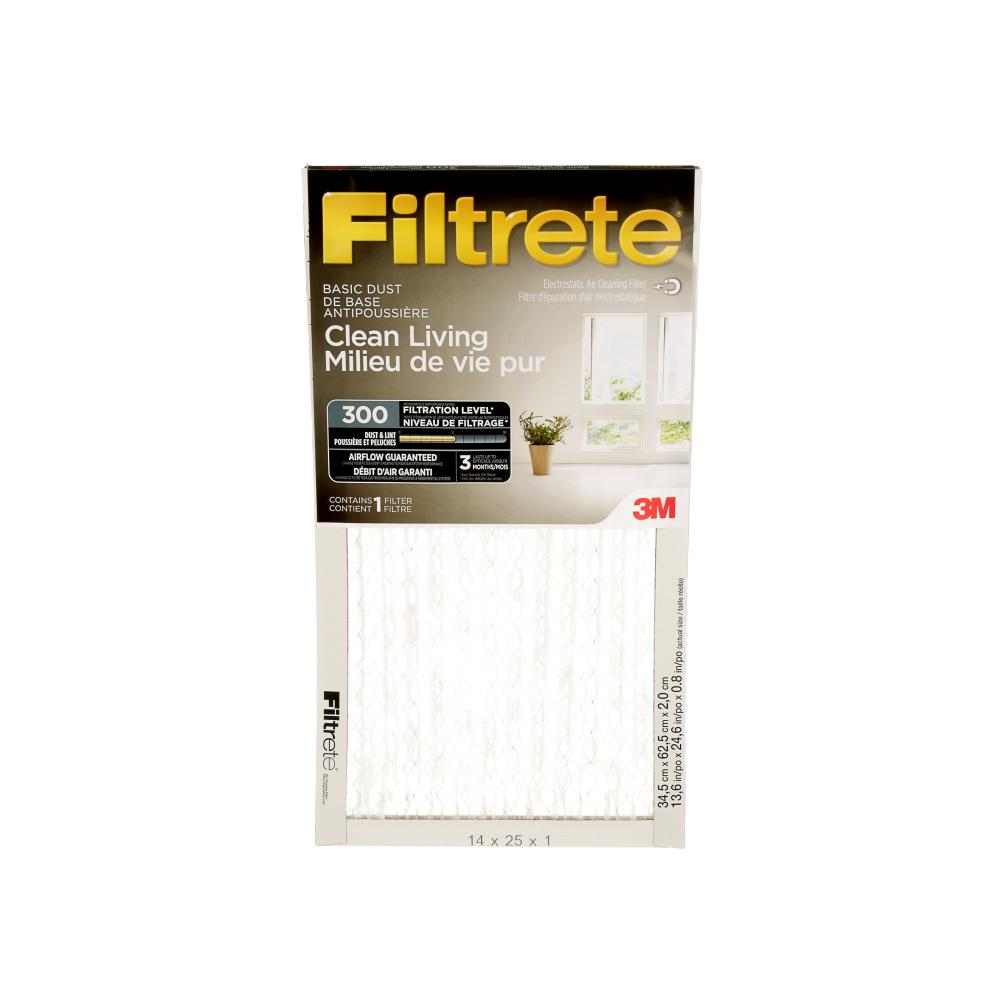 Filtrete™ Clean Living Basic Dust Filter, MPR 300, 14 in x 25 in x 1 in<span class=' ItemWarning' style='display:block;'>Item is usually in stock, but we&#39;ll be in touch if there&#39;s a problem<br /></span>