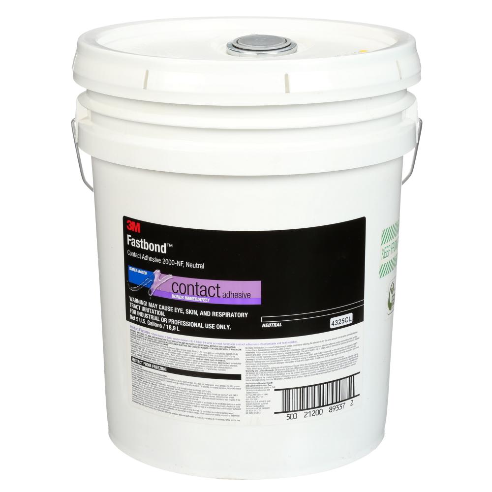 3M™ Fastbond™ Contact Adhesive, 2000NF-5G-NEU-PAIL, neutral, 5 gal (18.9 L)<span class=' ItemWarning' style='display:block;'>Item is usually in stock, but we&#39;ll be in touch if there&#39;s a problem<br /></span>
