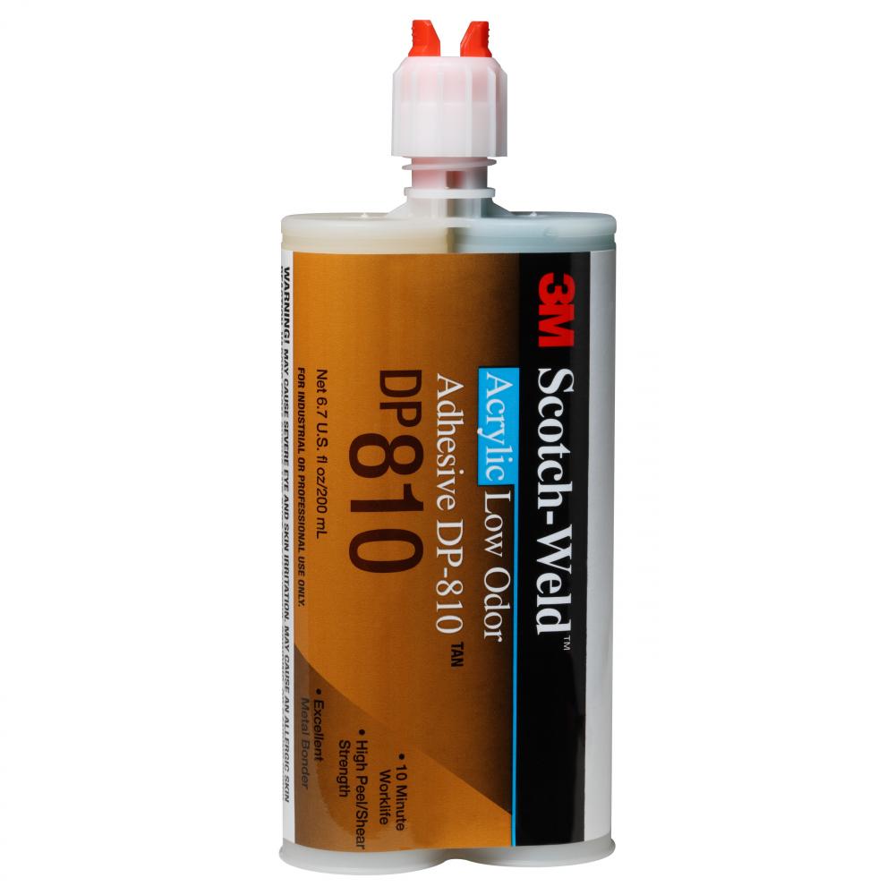 3M™ Scotch-Weld™ Low Odour Acrylic Adhesive, DP810, tan, 6.76 fl. oz. (200 ml)<span class=' ItemWarning' style='display:block;'>Item is usually in stock, but we&#39;ll be in touch if there&#39;s a problem<br /></span>