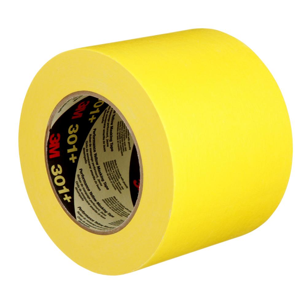 3M™ Performance Masking Tape, 301+, yellow, 6.3 mil (0.16 mm), 3.8 in x 60 yd (96 mm x 55 m)<span class=' ItemWarning' style='display:block;'>Item is usually in stock, but we&#39;ll be in touch if there&#39;s a problem<br /></span>