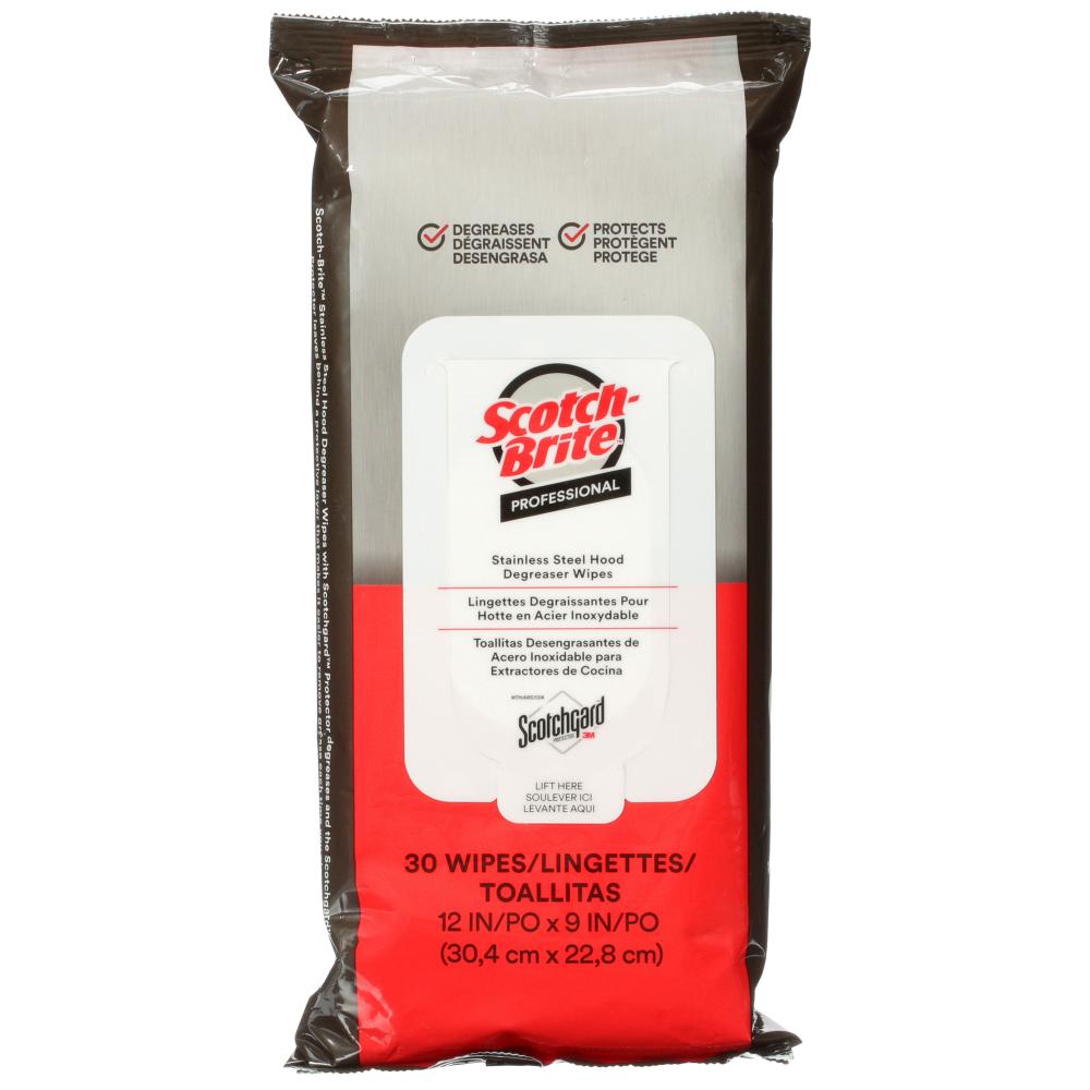 Scotch-Brite™ Stainless Steel Hood Degreaser Wipes with Scotchgard™ Protector<span class=' ItemWarning' style='display:block;'>Item is usually in stock, but we&#39;ll be in touch if there&#39;s a problem<br /></span>