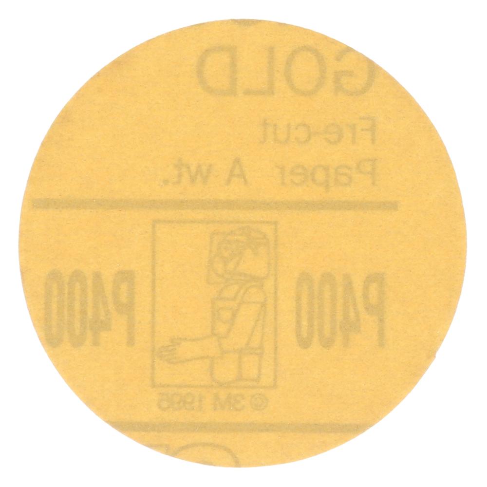 3M™ Hookit™ Gold Disc, 216U, 00913, P400, A-weight, 3 in (7.6 cm)<span class=' ItemWarning' style='display:block;'>Item is usually in stock, but we&#39;ll be in touch if there&#39;s a problem<br /></span>