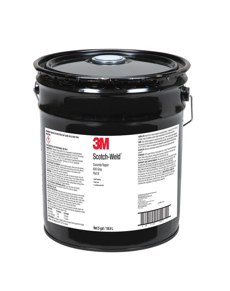 3M™ Scotch-Weld™ Concrete Repair, 600, grey, self-leveling, part B, 5 gal. (19 L)<span class=' ItemWarning' style='display:block;'>Item is usually in stock, but we&#39;ll be in touch if there&#39;s a problem<br /></span>