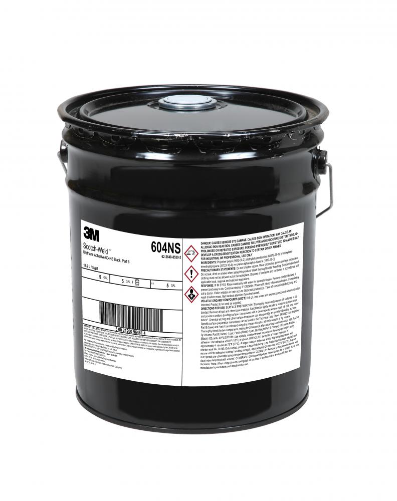 3M™ Scotch-Weld™ Urethane Adhesive, 604NS, black, part B, 5 gal. (19 L)<span class=' ItemWarning' style='display:block;'>Item is usually in stock, but we&#39;ll be in touch if there&#39;s a problem<br /></span>