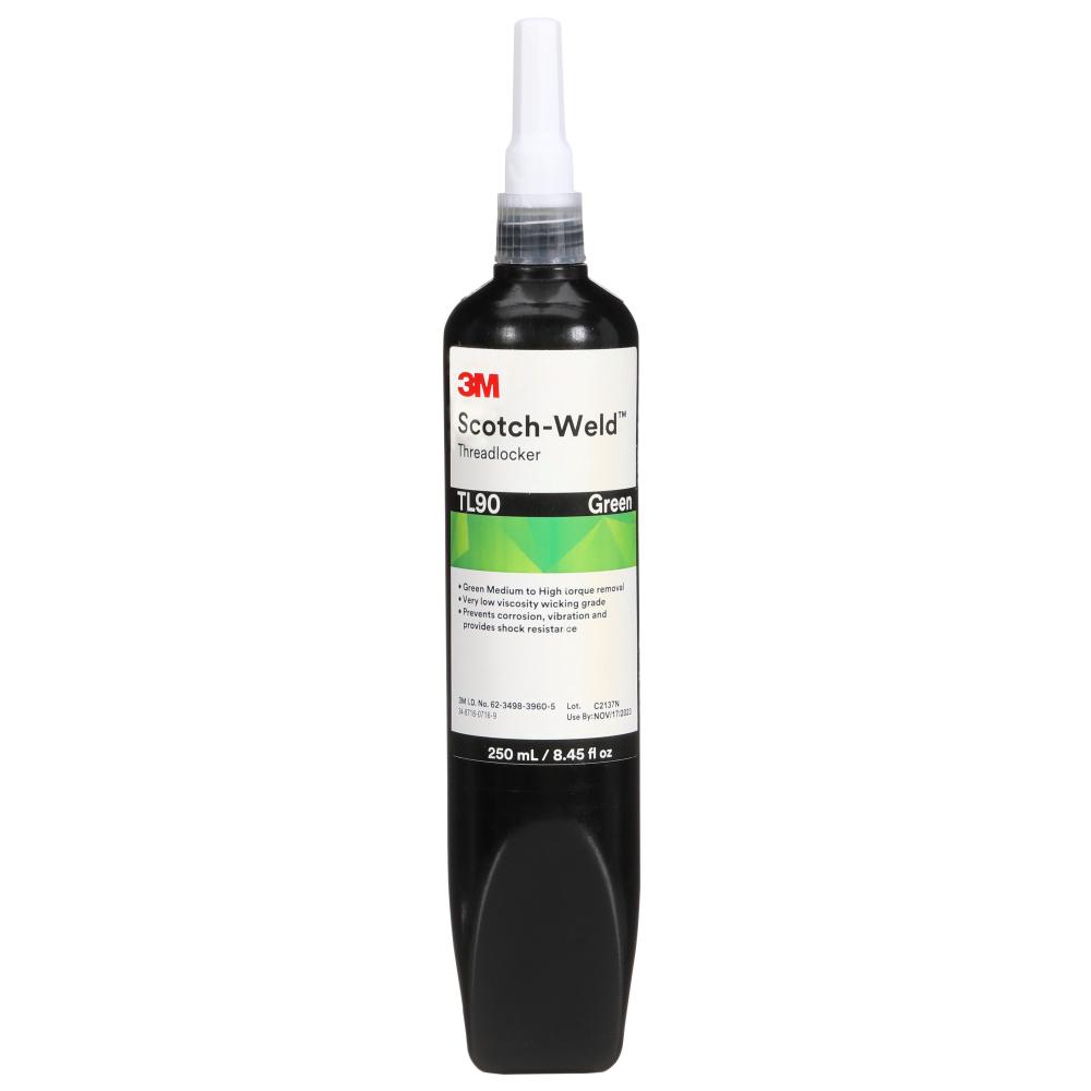3M™ Scotch-Weld™ Threadlocker, TL90, green, 8.45 fl. oz. (250 ml)<span class=' ItemWarning' style='display:block;'>Item is usually in stock, but we&#39;ll be in touch if there&#39;s a problem<br /></span>