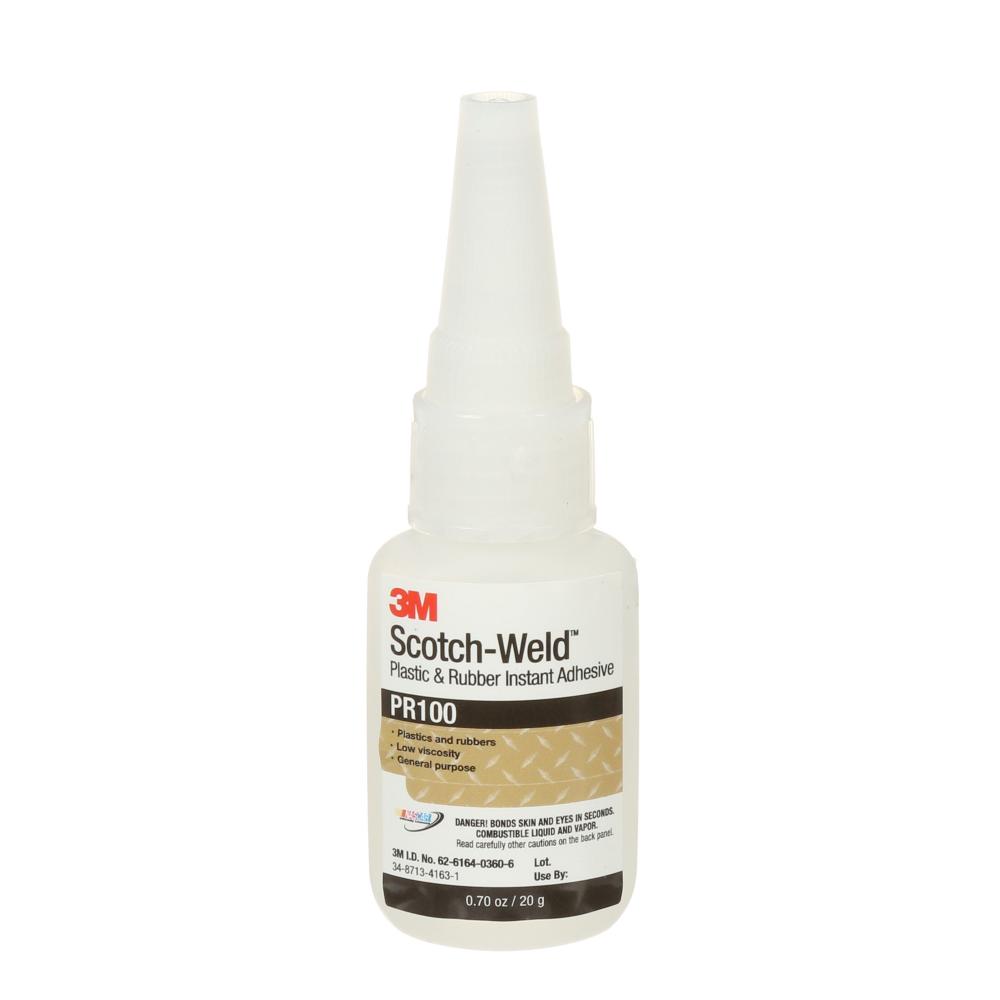 3M™ Scotch-Weld™ Plastic & Rubber Instant Adhesive, PR100, clear, 0.71 oz. (20 g)<span class=' ItemWarning' style='display:block;'>Item is usually in stock, but we&#39;ll be in touch if there&#39;s a problem<br /></span>