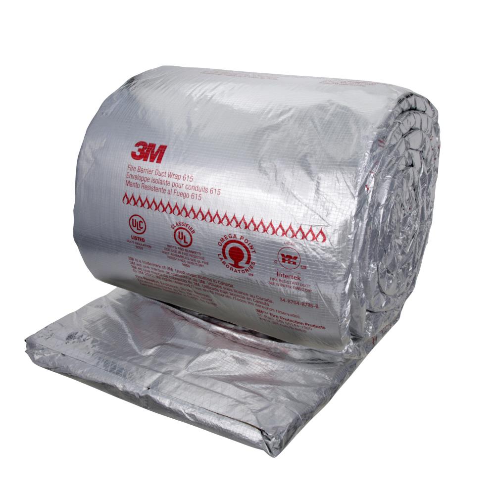 3M™ Fire Barrier Duct Wrap, 615, 1.5 in x 48 in x 25 feet (38mm x 121.9 cm x 762 cm)<span class=' ItemWarning' style='display:block;'>Item is usually in stock, but we&#39;ll be in touch if there&#39;s a problem<br /></span>