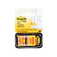 3M 7000002258 - Post-it® Message Flags 680-9, "Sign Here", 1 in x 1.7 (25.4 mm x 43.2 mm), 50/Pack