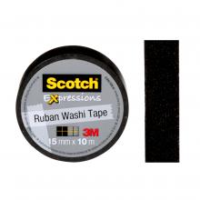 3M 7100021230 - Scotch® Expressions™ Washi Tape, C314-BLK, black, 0.59 in x 393 in (15 mm x 10 m)