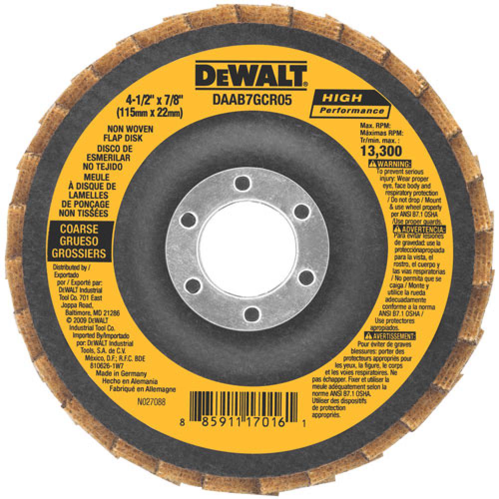 4-1/2&#34; x 7/8&#34; Coarse Non-Woven Flap Disc<span class=' ItemWarning' style='display:block;'>Item is usually in stock, but we&#39;ll be in touch if there&#39;s a problem<br /></span>