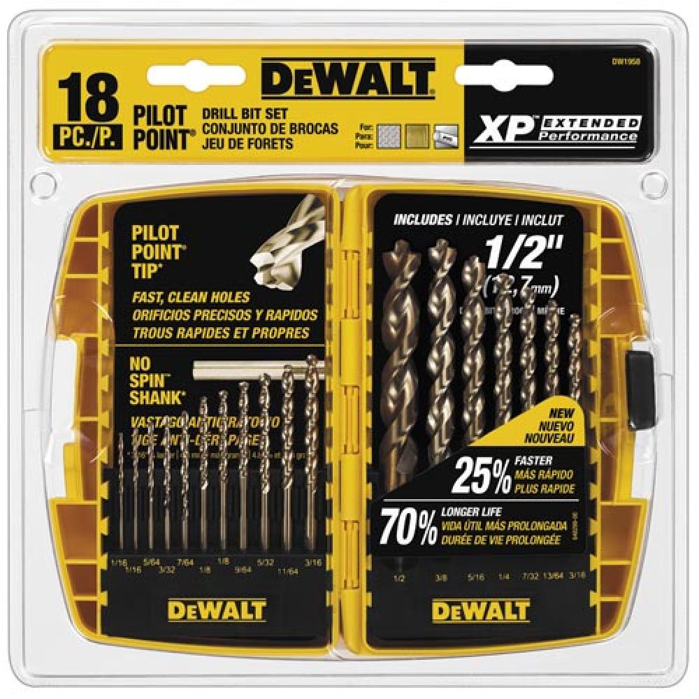 18 Pc. PILOT POINT(R) Gold Ferrous Drill Bit Set<span class=' ItemWarning' style='display:block;'>Item is usually in stock, but we&#39;ll be in touch if there&#39;s a problem<br /></span>