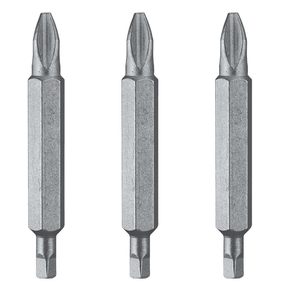 #2/#2 DOUBLE END PHILLIPS/SQUARE RECESS BIT (3 PK)<span class=' ItemWarning' style='display:block;'>Item is usually in stock, but we&#39;ll be in touch if there&#39;s a problem<br /></span>