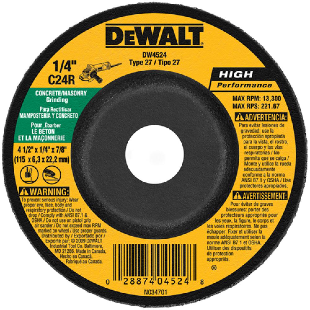 4-1/2&#34; x 1/4&#34; x 7/8&#34; masonry grinding<span class=' ItemWarning' style='display:block;'>Item is usually in stock, but we&#39;ll be in touch if there&#39;s a problem<br /></span>