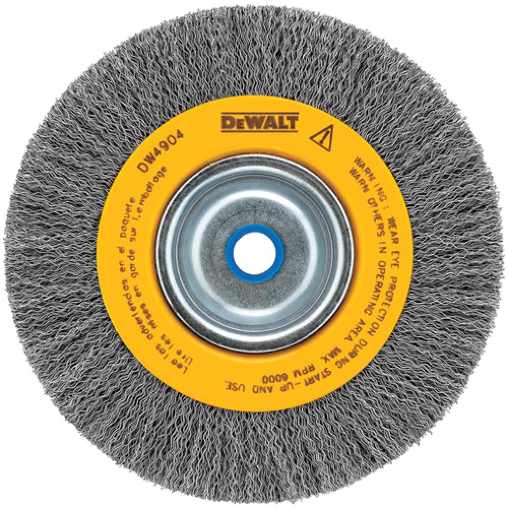 6&#34; crimped bench wire wheel 5/8&#34;-1/2&#34; abror, medium face, .014&#34; wire<span class=' ItemWarning' style='display:block;'>Item is usually in stock, but we&#39;ll be in touch if there&#39;s a problem<br /></span>