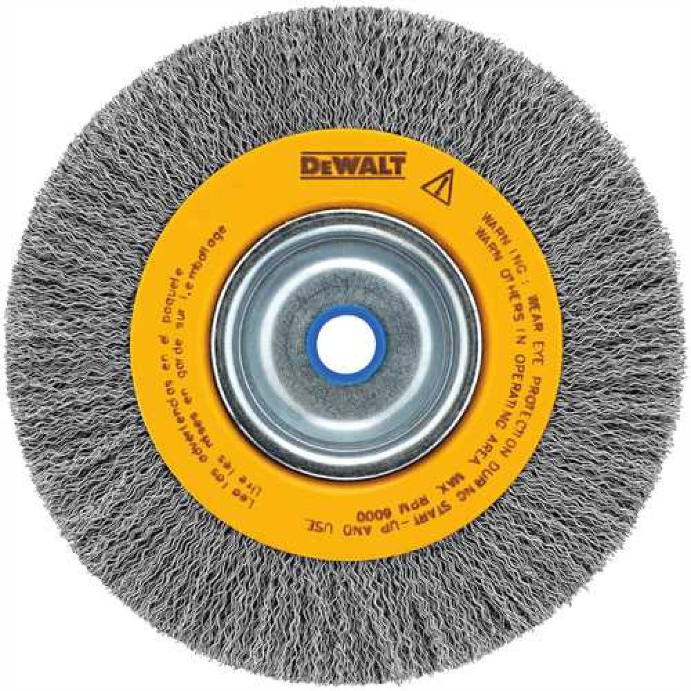 6&#34; crimped bench wire wheel 5/8&#34;-1/2&#34; abror, wide face, .014&#34; wire<span class=' ItemWarning' style='display:block;'>Item is usually in stock, but we&#39;ll be in touch if there&#39;s a problem<br /></span>