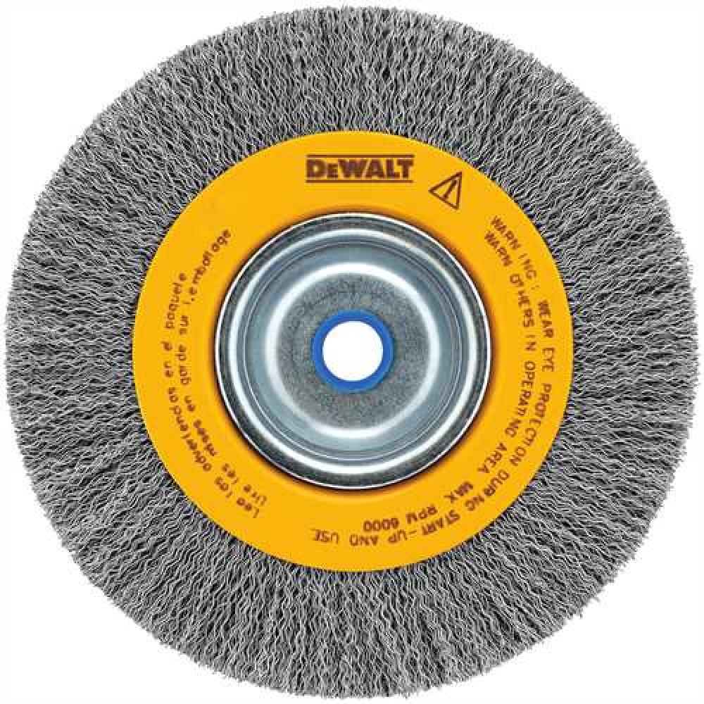 8&#34; crimped bench wire wheel 5/8&#34; abror, medium face, .014&#34; wire<span class=' ItemWarning' style='display:block;'>Item is usually in stock, but we&#39;ll be in touch if there&#39;s a problem<br /></span>