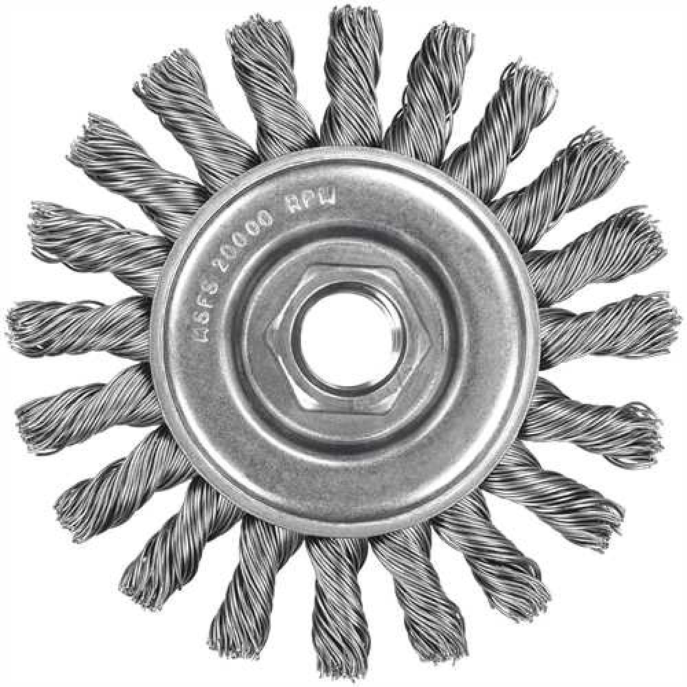 6&#34; x 5/8&#34;-11 XP .020 Stainless Cable Twist Wire Wheel<span class=' ItemWarning' style='display:block;'>Item is usually in stock, but we&#39;ll be in touch if there&#39;s a problem<br /></span>
