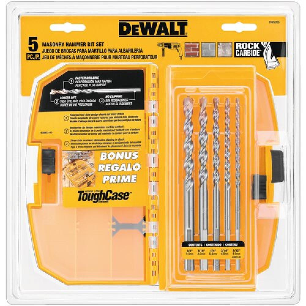 5-Pc. Premium Percussion Masonry Drill Bit Set<span class=' ItemWarning' style='display:block;'>Item is usually in stock, but we&#39;ll be in touch if there&#39;s a problem<br /></span>