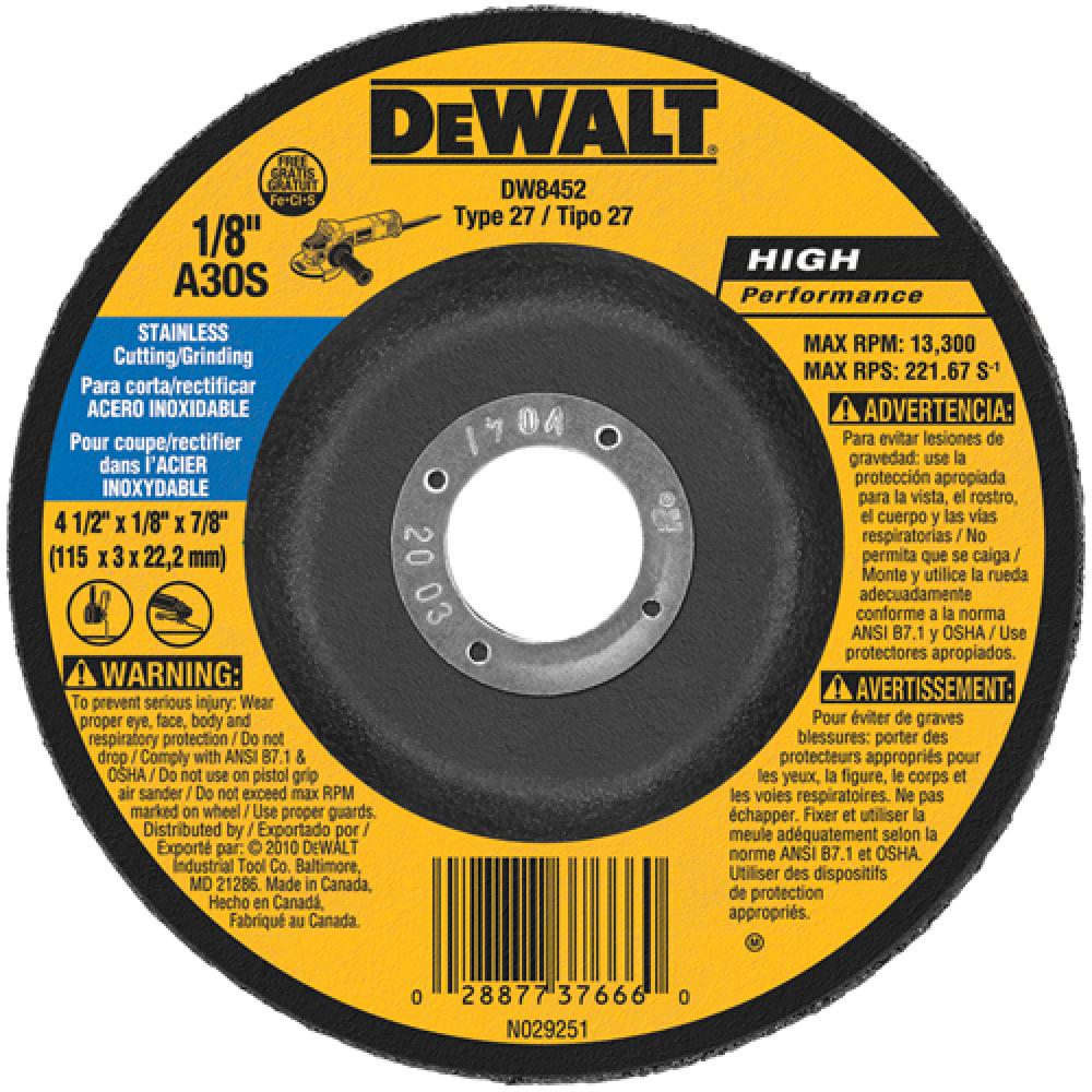 4-1/2&#34; x 1/8&#34; x 7/8&#34; stainless steel wheel<span class=' ItemWarning' style='display:block;'>Item is usually in stock, but we&#39;ll be in touch if there&#39;s a problem<br /></span>