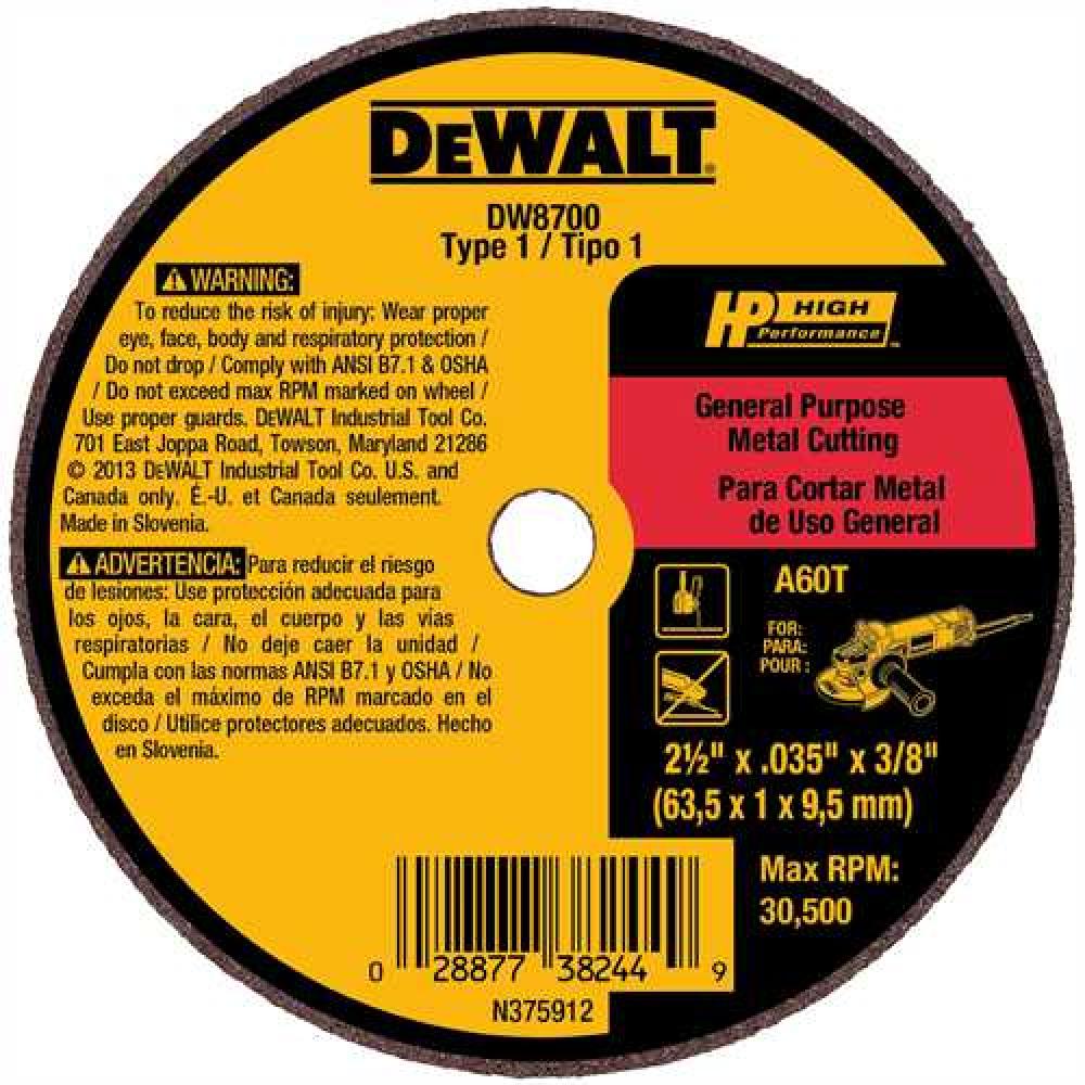 2-1/2&#34; x .035&#34; x 3/8&#34; A60T long life wheel<span class=' ItemWarning' style='display:block;'>Item is usually in stock, but we&#39;ll be in touch if there&#39;s a problem<br /></span>