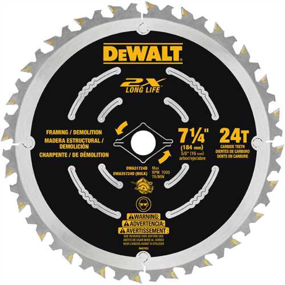 7-1/4 24T 2X Framing/Demolition Saw Blade<span class=' ItemWarning' style='display:block;'>Item is usually in stock, but we&#39;ll be in touch if there&#39;s a problem<br /></span>