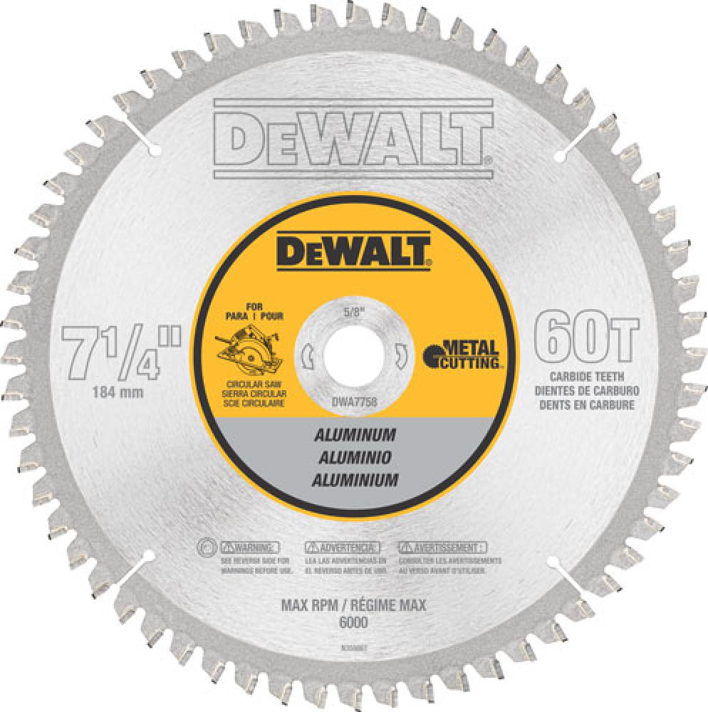 7-1/4&#34; 60T Aluminum Cutting Saw Blade 5/8&#34; Arbor<span class=' ItemWarning' style='display:block;'>Item is usually in stock, but we&#39;ll be in touch if there&#39;s a problem<br /></span>