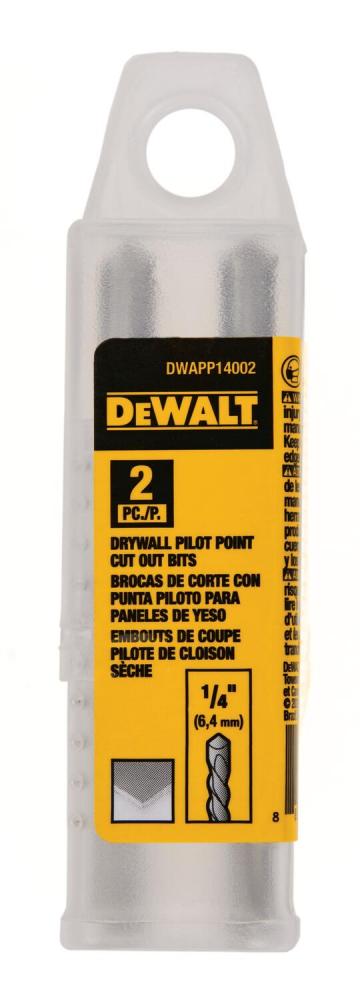 1/4&#34; DWALL PILOTPOINT CUTOUT BIT2<span class=' ItemWarning' style='display:block;'>Item is usually in stock, but we&#39;ll be in touch if there&#39;s a problem<br /></span>