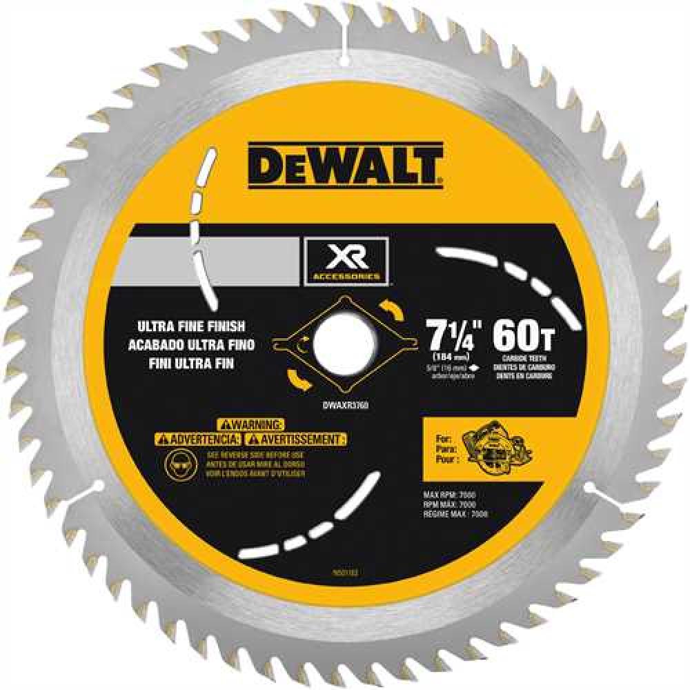 7 1/4&#34; 60T XR Circular Saw Blade<span class=' ItemWarning' style='display:block;'>Item is usually in stock, but we&#39;ll be in touch if there&#39;s a problem<br /></span>