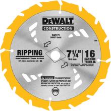 DeWalt DW3571 - 7-1/4 16T Carbide Thin Kerf Circular Saw Blade (Bulk)