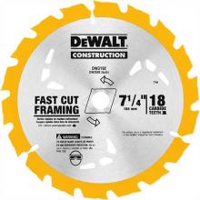 DeWalt DW3592B10 - 7-1/4" 18T Carbide Thin Kerf Circular Saw Blade (Bulk)