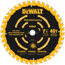 DeWalt DW3594B10 - 7-1/4" 40T Precision Finishing Saw Blade (Bulk)