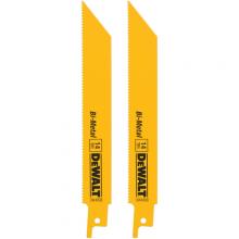 DeWalt DW4808-2 - 6" 14 TPI Straight Back Bi-Metal Reciprocating Blade (2 pack)