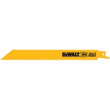 DeWalt DW4809 - 8" 14 TPI Straight Back Bi-Metal Reciprocating Blade (5 pack)
