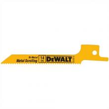 DeWalt DW4814 - 3-1/2" 14 TPI Scroll Cutting Bi-Metal Reciprocating Saw Blade (5 pack)