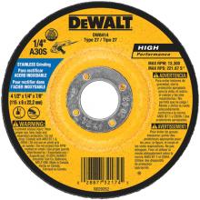 DeWalt DW8414 - 4-1/2" x 1/4" x 7/8" stainless steel wheel
